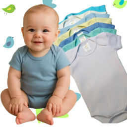 Body de Bebê Kit 5 Peças Manga Curta Masculino - Suedine Premium Antialérgico - Lisos e Estampados