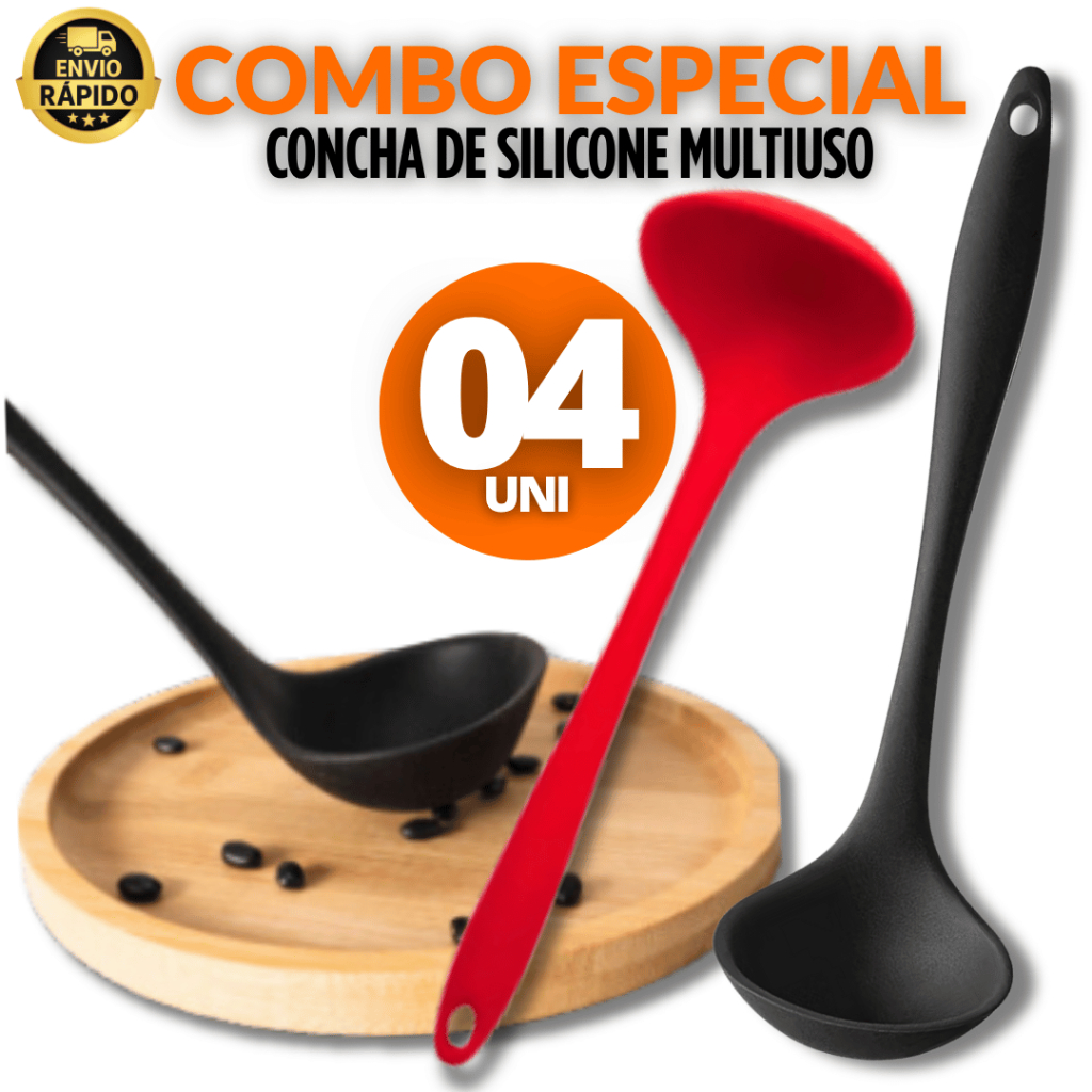 4 Conchas Concha de Silicone Para Cozinha Multiuso Variáveis Utilidades Linha Resistente Premium