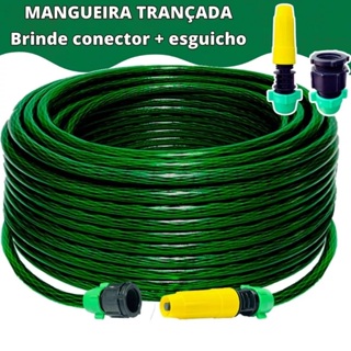 Mangueira De Jardim Trançada Reforçada Completa Com Esguicho e Conector  5/10/15/20/25/30 Metros em Oferta na Shopee