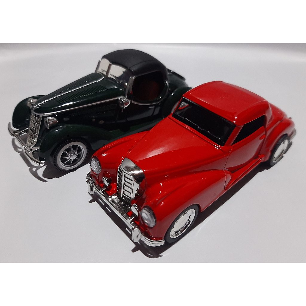 Miniatura  Mercedes Benz 500k  Vermelho + Mercedes 3005 Verde - Carrinho de Metal