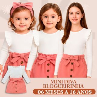 Conjunto Bebe Menina - Conjunto de menina infantil  Conjunto luxo mini diva blogueirinha 1 A 16 anos