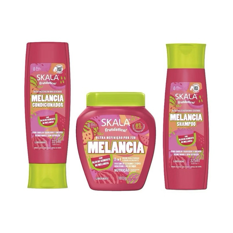 Kit Skala Frutástica Melancia Shampoo e Cond 325ml + Creme de Tratamento 1kg em Oferta na Shopee