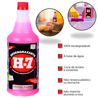 Desengraxante H-7 - 1 Litros - Limpeza Pesada - H7 Original Refil em Oferta na Shopee