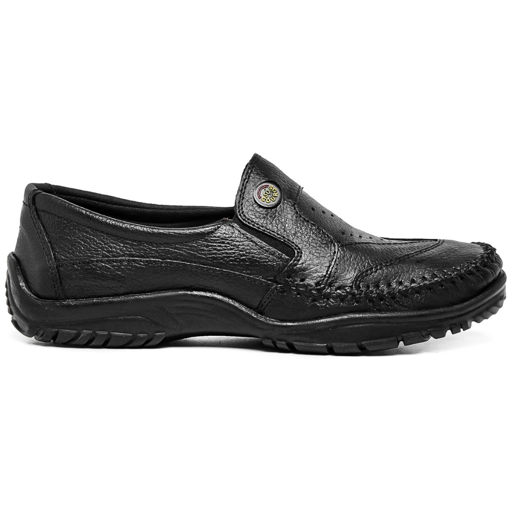 Sapato Mocassim Preto Masculino em Couro Legítimo Sapatilha Ortopédica Conforto Envio Imediato em Oferta na Shopee