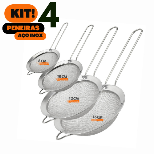 Kit Peneira Coador Peneiras Aço Inoxidável Para Cozinha Multiuso em Oferta na Shopee
