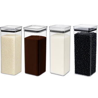 4 Potes Cozinha Organizador Alimentos Café Arroz Açucar e outros 2,1 Litros em Oferta na Shopee