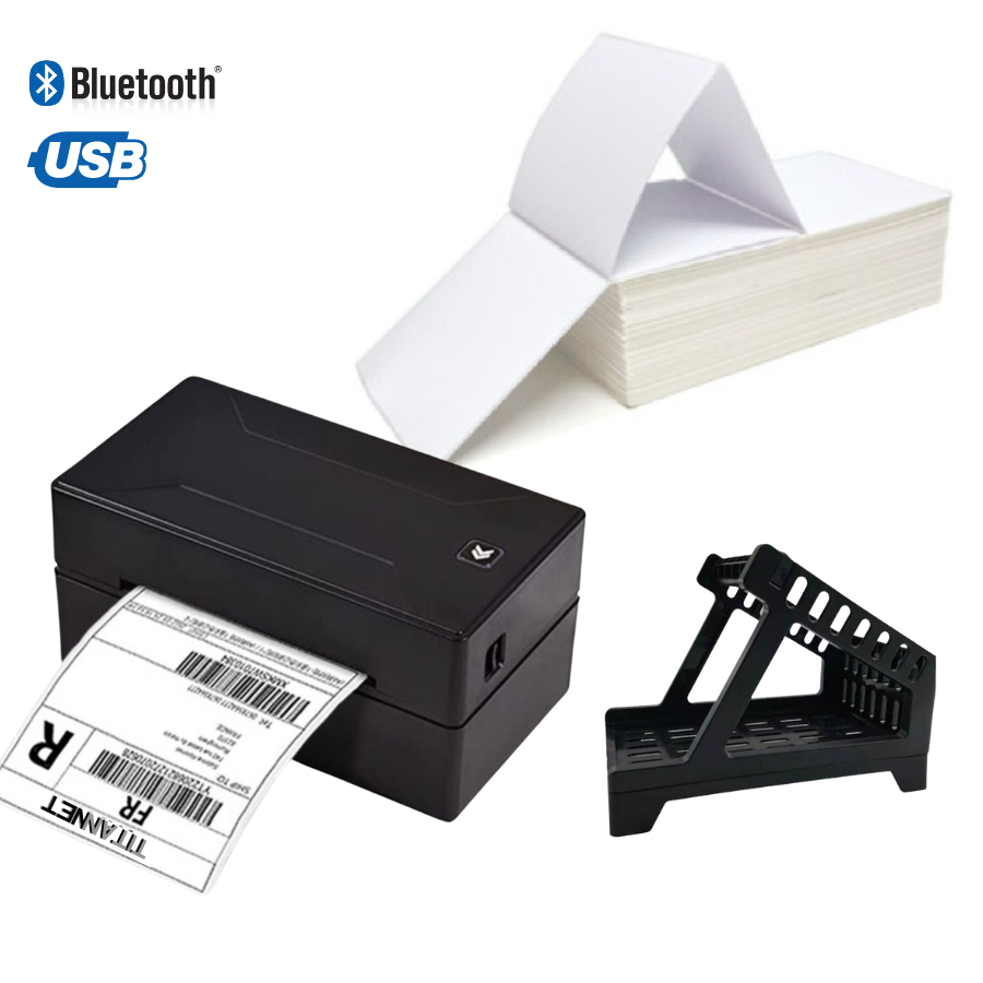 Impressora Térmica Usb Bluetooth Tt431 Tipo Zebra Elgin L42 + Suporte + 500 Etiquetas