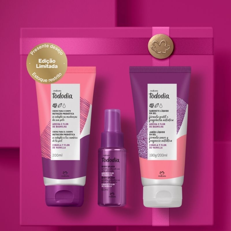 Natura Tododia Ameixa e Flor de Baunilha | Kit Presente ou Itens Avulsos – 60ml / 200ml