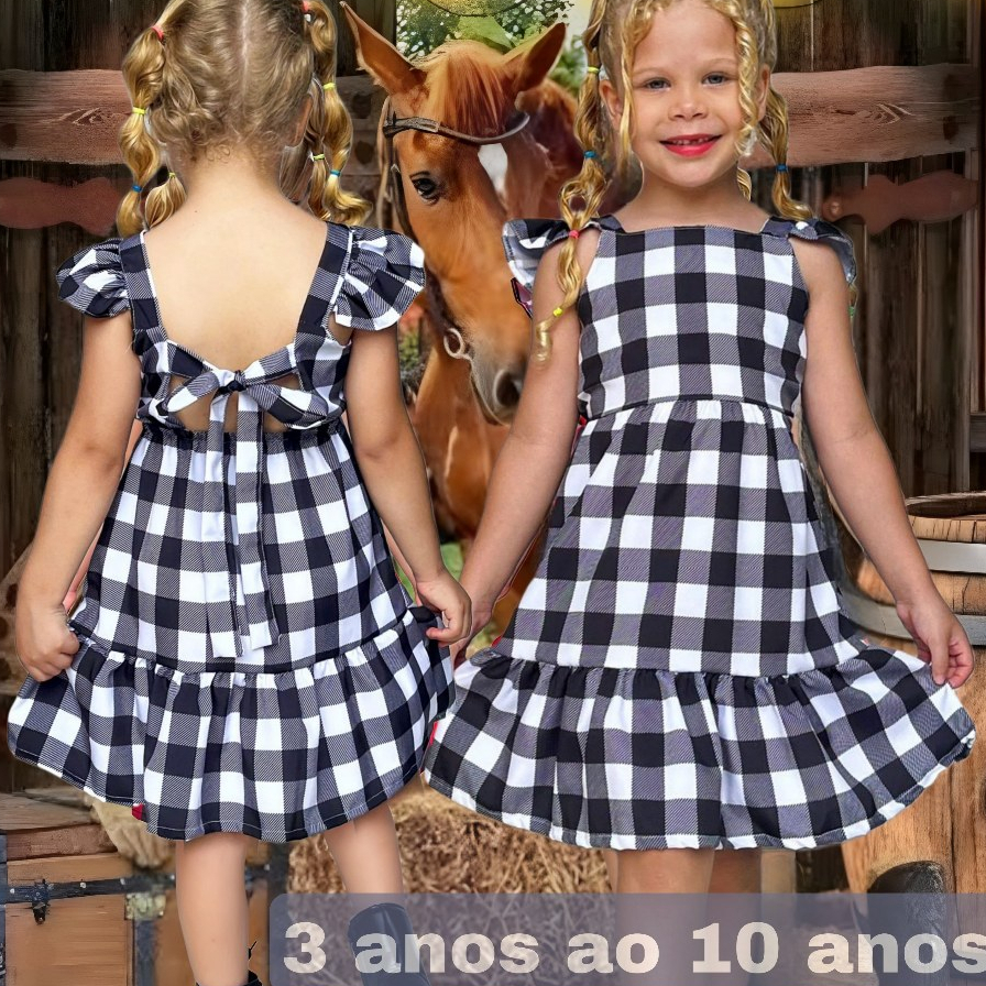 Vestido Infantil 03 ao 10 anos  JUNINO  QUADRILHA