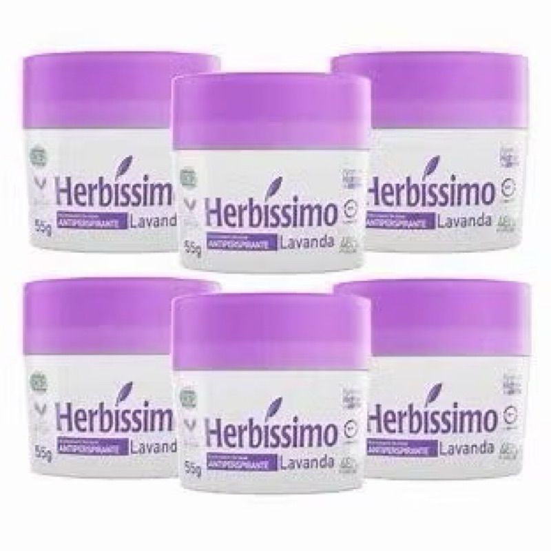 KIT 3 ou 6 Unidades Desodorante Creme Antitranspirante Lavanda Herbissimo 55g em Oferta na Shopee