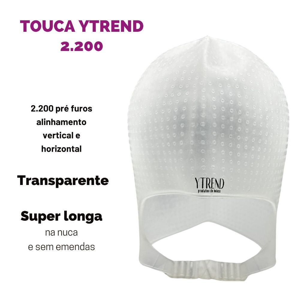 Touca Transparente Luzes Mechas Reflexos Morena Iluminada Romana alinhada 2.200 Furos cobre a Nuca em Oferta na Shopee