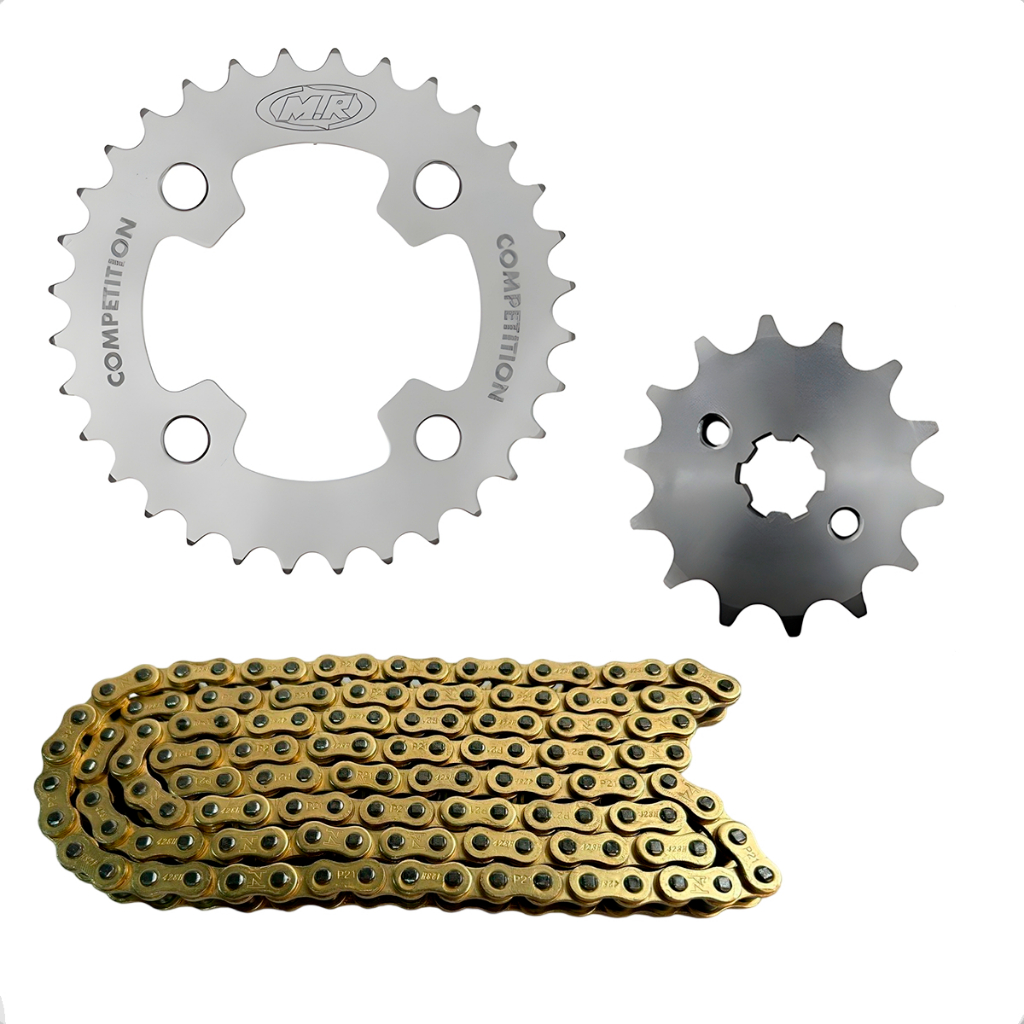 Kit Relação Mr Passe Fino Titan 150/160 Coroa 34 Pinhão 14/15/16/17 em Oferta na Shopee