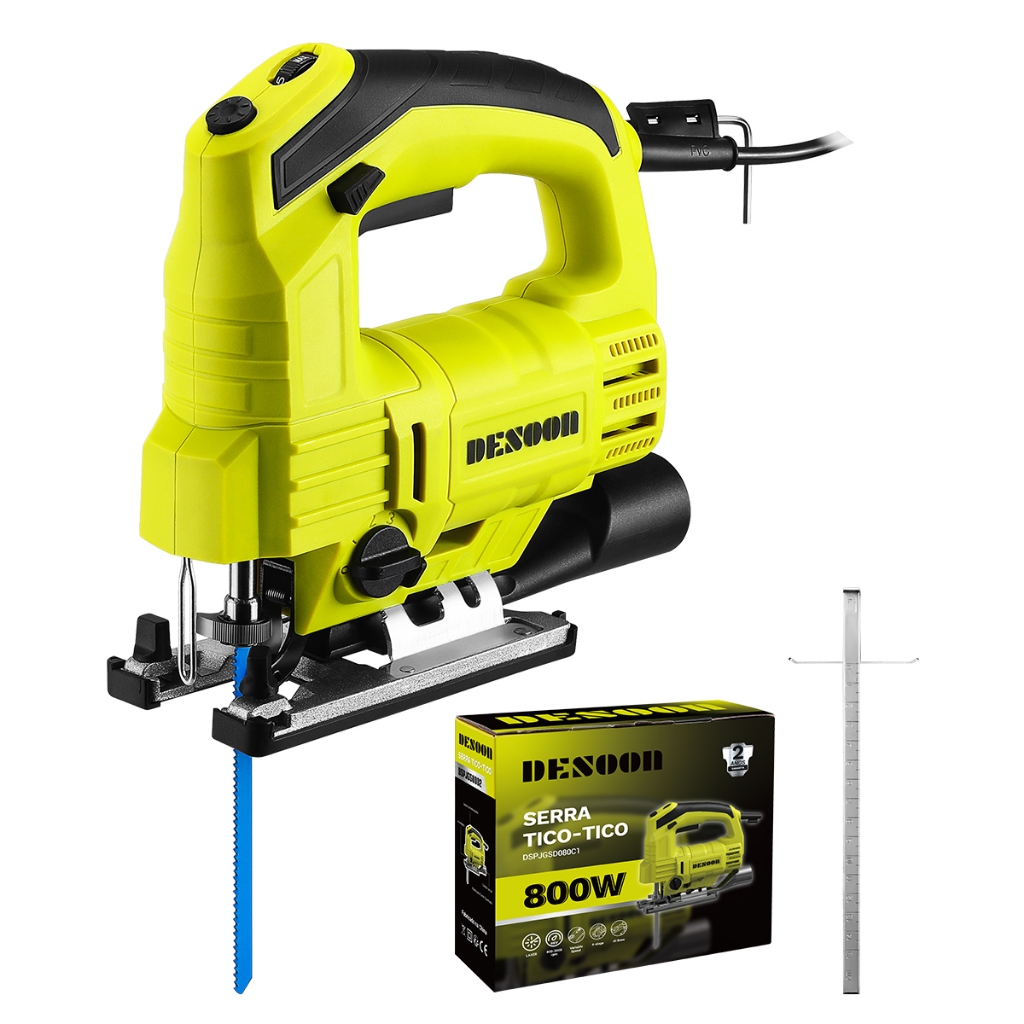 Serra Tico Tico 800W Profissional 127/220V 3000 RPM Para Madeira Metal Com Base Ajustável Desoon - Home & Living