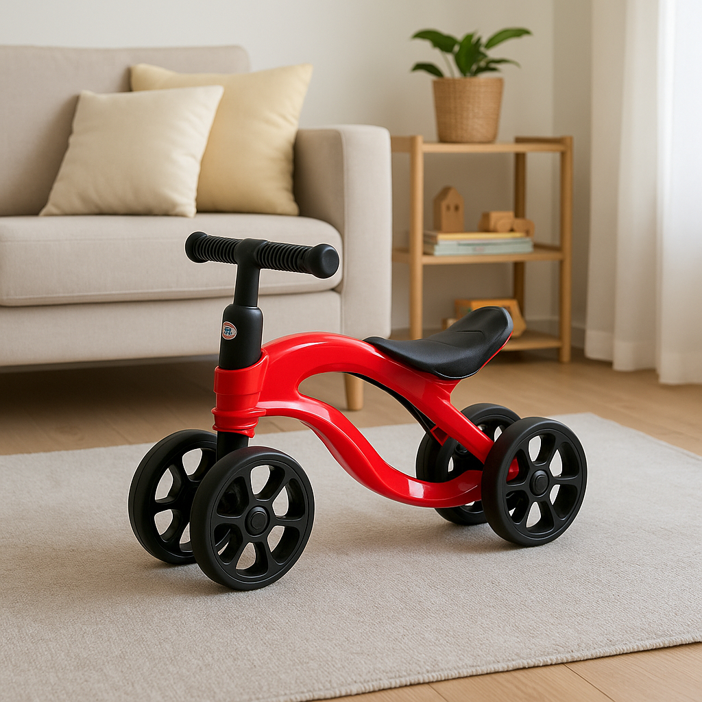 Bicicleta De Equilíbrio Infantil Sem Pedal 4 Rodas Criança Aprender Andar Apartamento Andador Infantil Bike