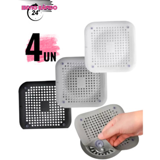4 Conjunto Protetor Tampa De Ralo P/ Banheiro e Cozinha De Silicone Anti Cabelos, Pelos Petz Insetos Indesejáveis em Oferta na Shopee