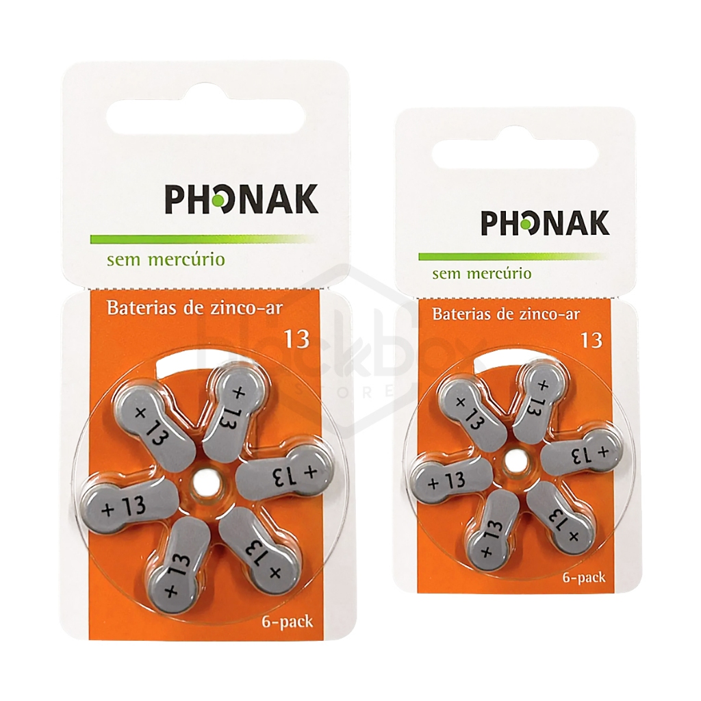 12 Pilhas Baterias Aparelho Auditivo Phonak 13 PR48