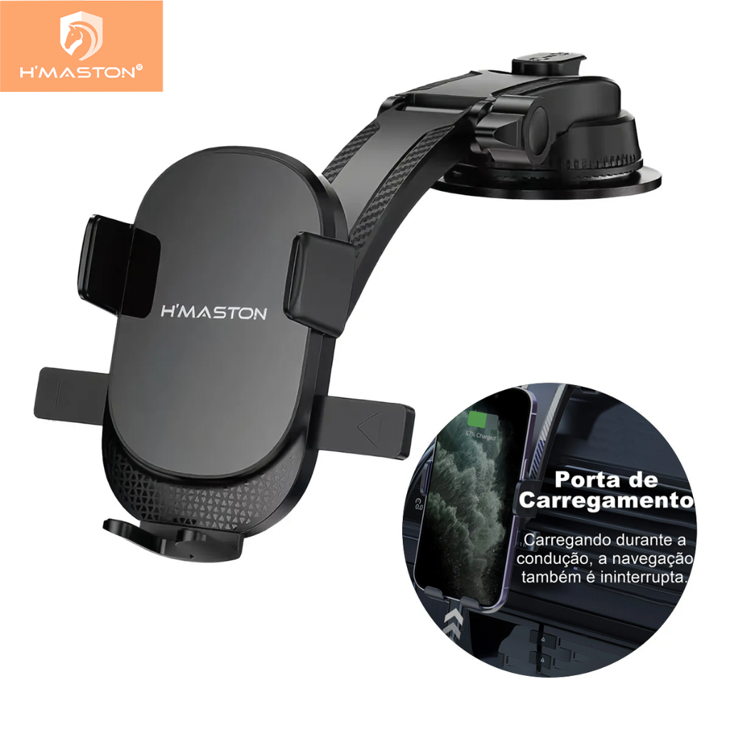 H'maston CJ-92 Suporte Celular Carro Veicular Trava Anti Queda 360º GPS Ventosa Painel Anti Queda em Oferta na Shopee
