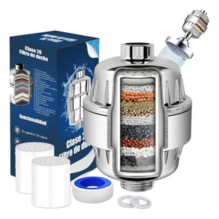 Filtro Anticloro Para Chuveiro E Torneira Cromado De 20 Estágios Água Dura Amaciante Aço Inoxidável Cabeça Com 2 Cartuch em Oferta na Shopee