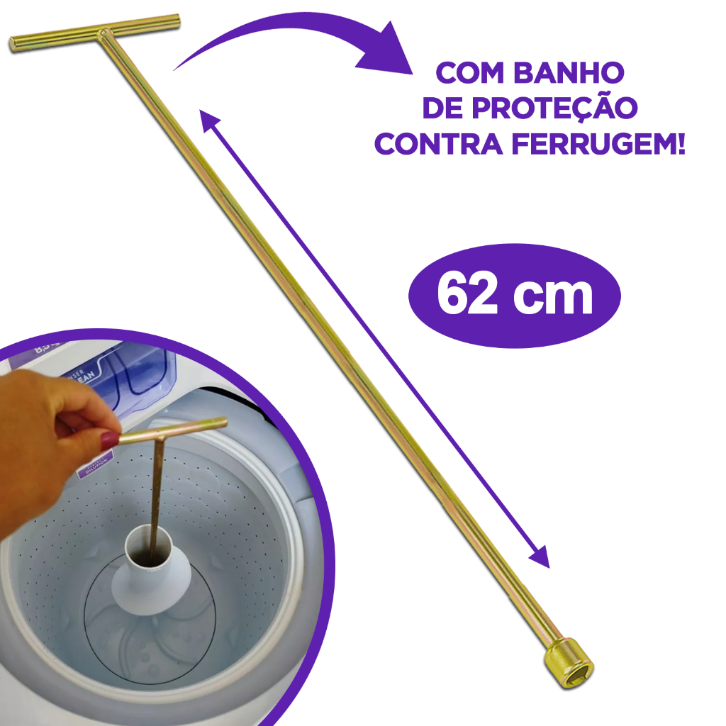 Chave T 10mm Longa 62cm Agitador Brastemp Electrolux