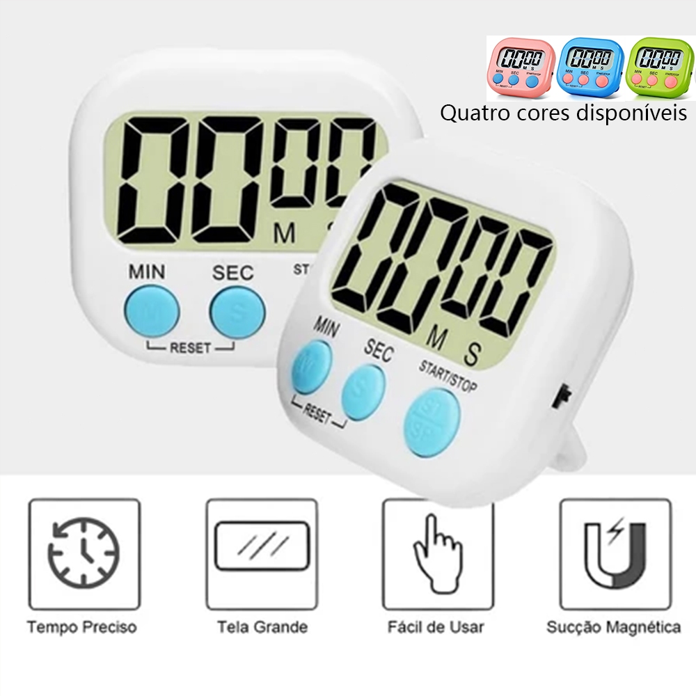 Timer Temporizador Digital Magnético de Cozinha Contagem Regressiva(4 Cores)