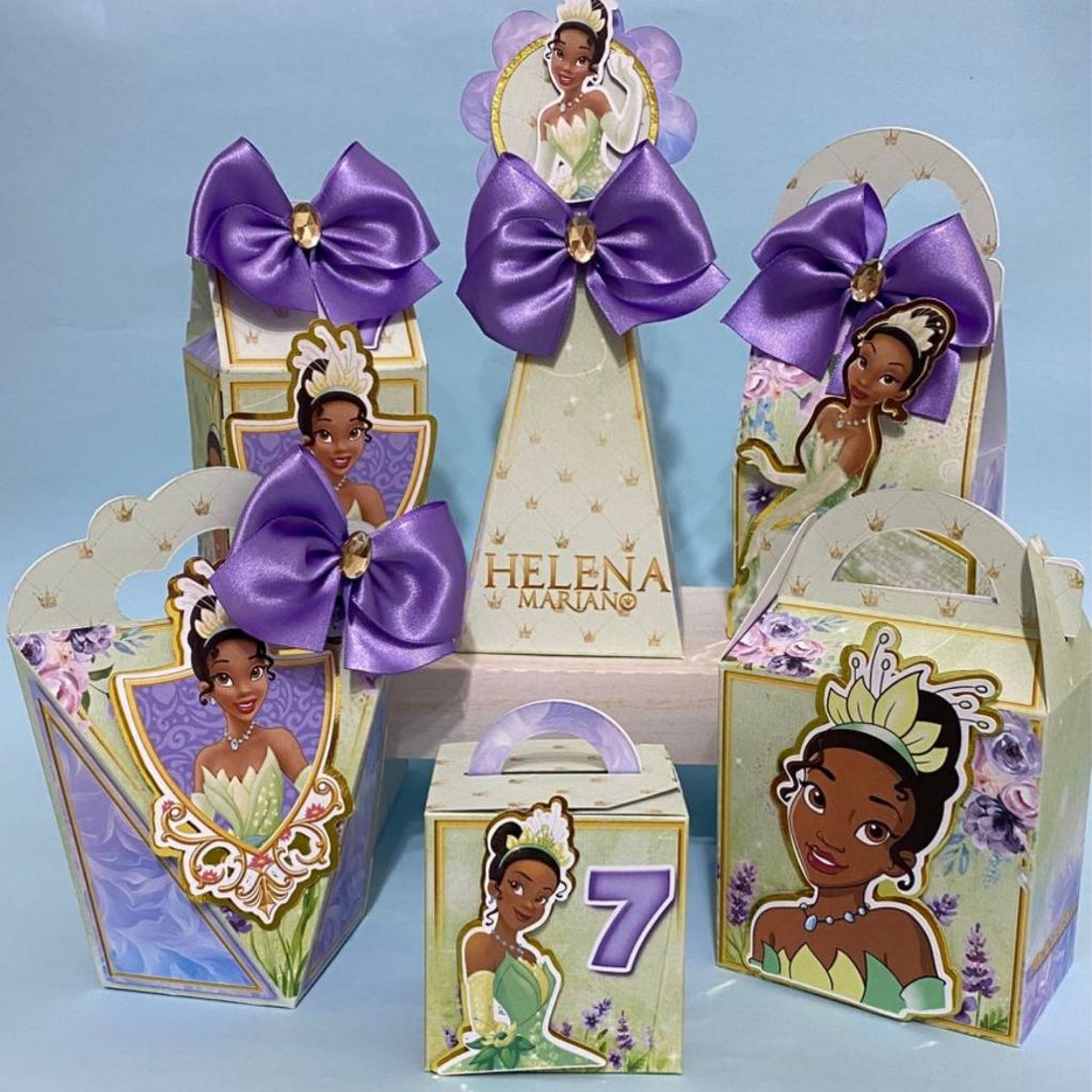Lembrancinhas TIANA PRINCESA E O SAPO Personalizadas com Nome e Idade │ 6 Modelos Apliques 3D │ Pegue e Monte