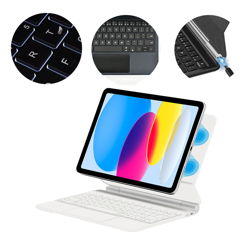 Capa para tablet com ABNT2 teclado luminoso Bluetooth , sem fio, magnético, para Samsung S7/S8/S9FE/S9