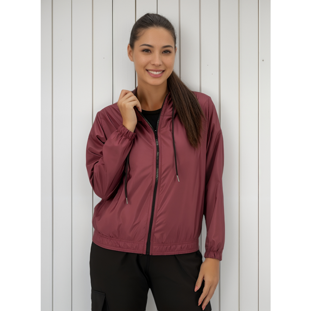Jaqueta Corta Vento Feminina Para Inverno Frio Motoqueira Lisa Basic Confortável Secagem R...