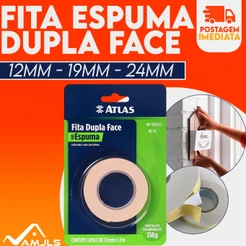Fita Dupla Face Adesiva com Espuma Cola E Fixação Intensiva Atlas