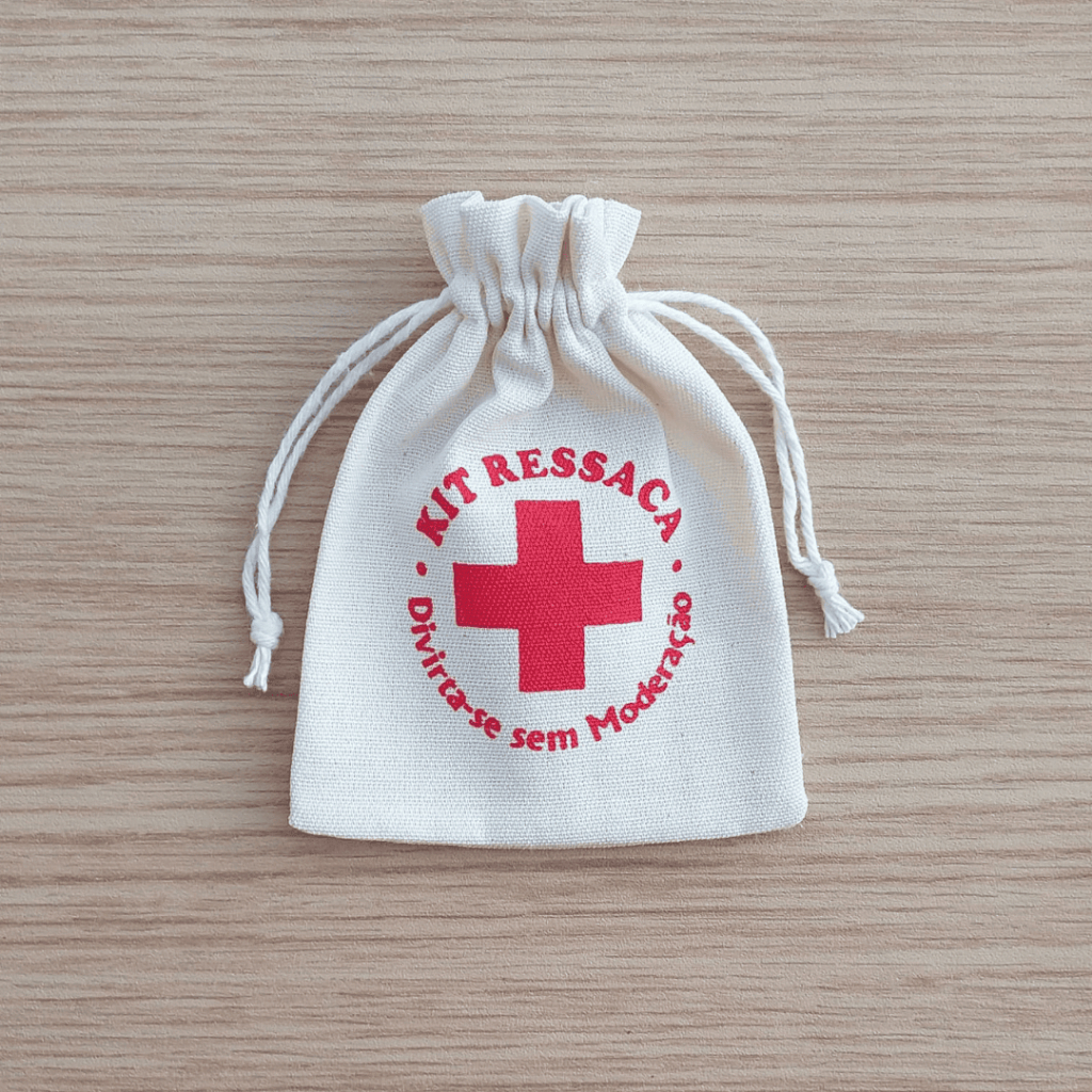 40 Saquinhos 8x11 kit ressaca em algodão cru, para festas, casamentos, formaturas, eventos.