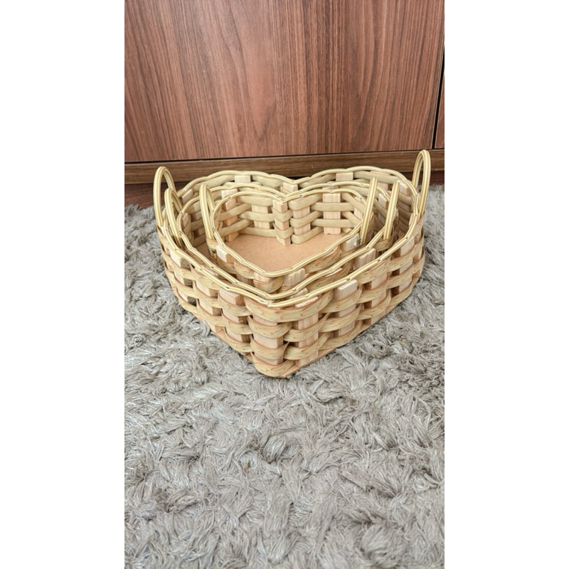 Cesta coração kit com 3 unidades tecido de fita sintética / café da manhã/chocolate/frutas/dia das mães / namorados