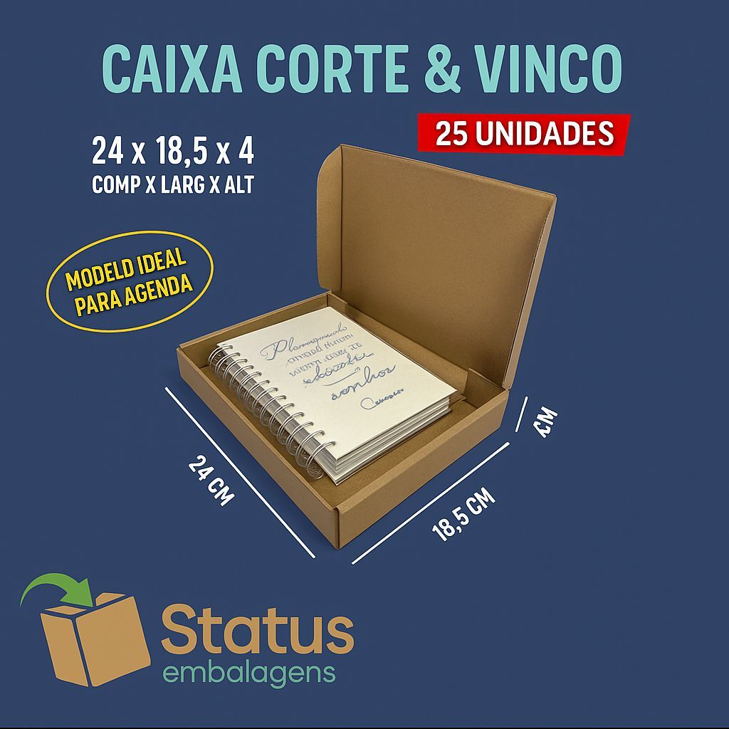 25 Caixas de Papelão  Medidas Internas 24x18,5x4- Correios  - IDEAL PARA AGENDA em Oferta na Shopee