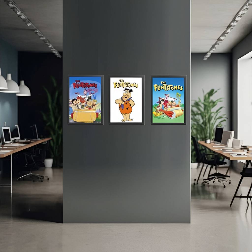 Quadro Decorativo 50x30 Os Flintstones Sala Quarto Luxo Premium