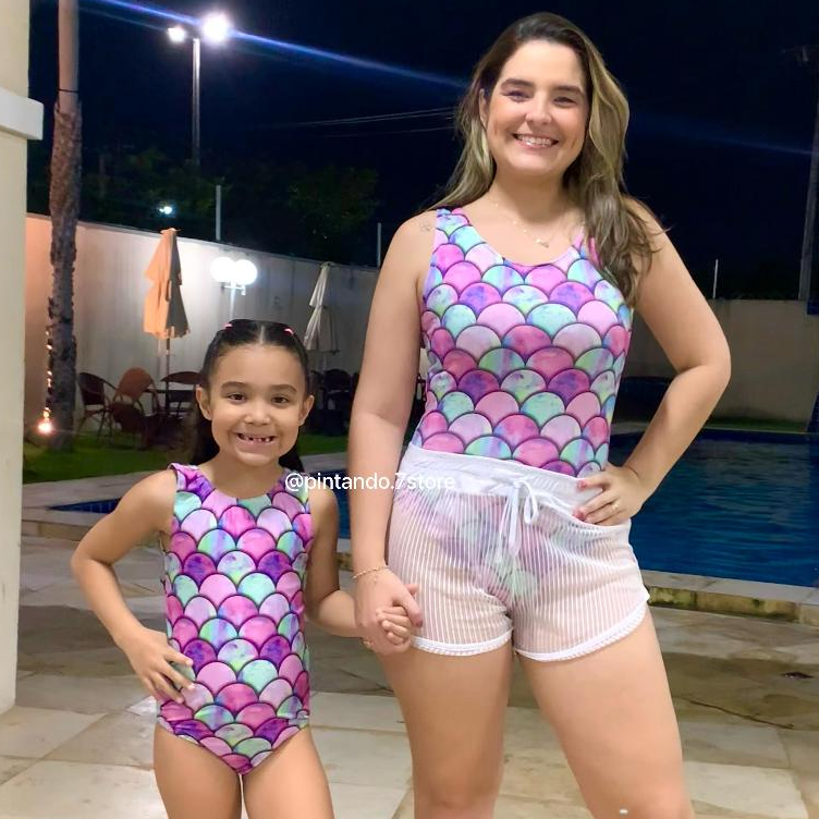 kit body tal Mae tal Filha ESTAMPAS VARIADAS SLIM/PLUS conjunto mãe e filha