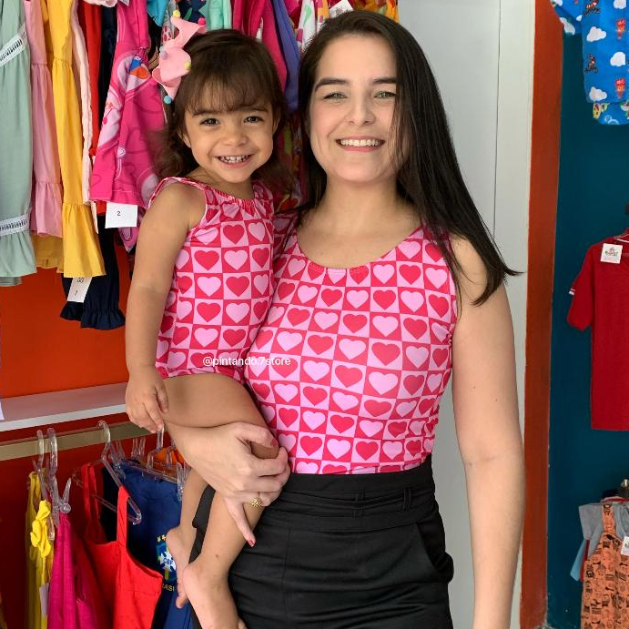 KIT BODY TEMÁTICO estampas variadas SLIM/PLUS conjunto mãe  filha