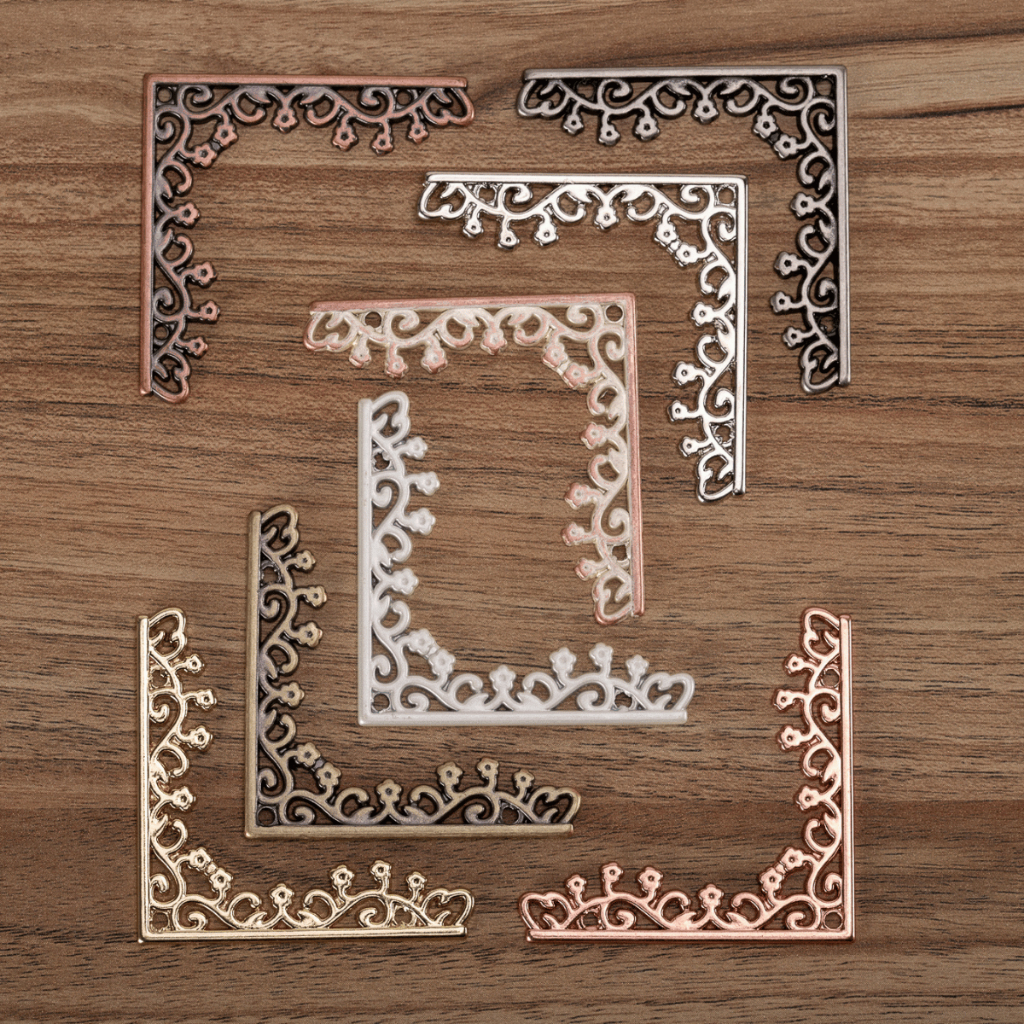 Kit 4 Cantoneira Arabesco Grande Decoração Artesanato Caixas Bandejas Espelhos Vidro + Parafusos em Oferta na Shopee