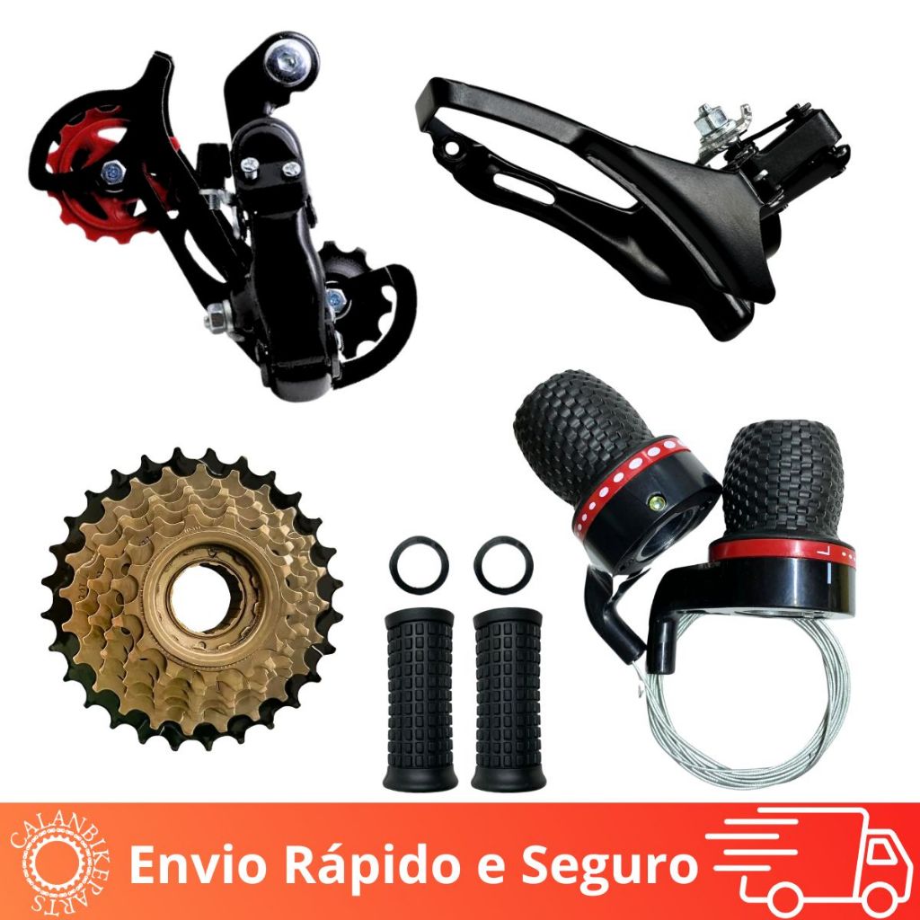 Kit Completo Catraca Passador Cambios Transmissão 7 Velocidades 21v Bicicleta Mtb Bike