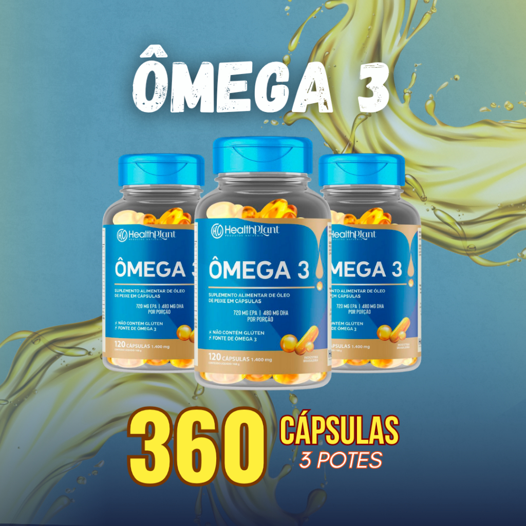 Suplemento Alimentar em cápsulas Ômega 3 Óleo de Peixe Ácido Elcosapentanoico