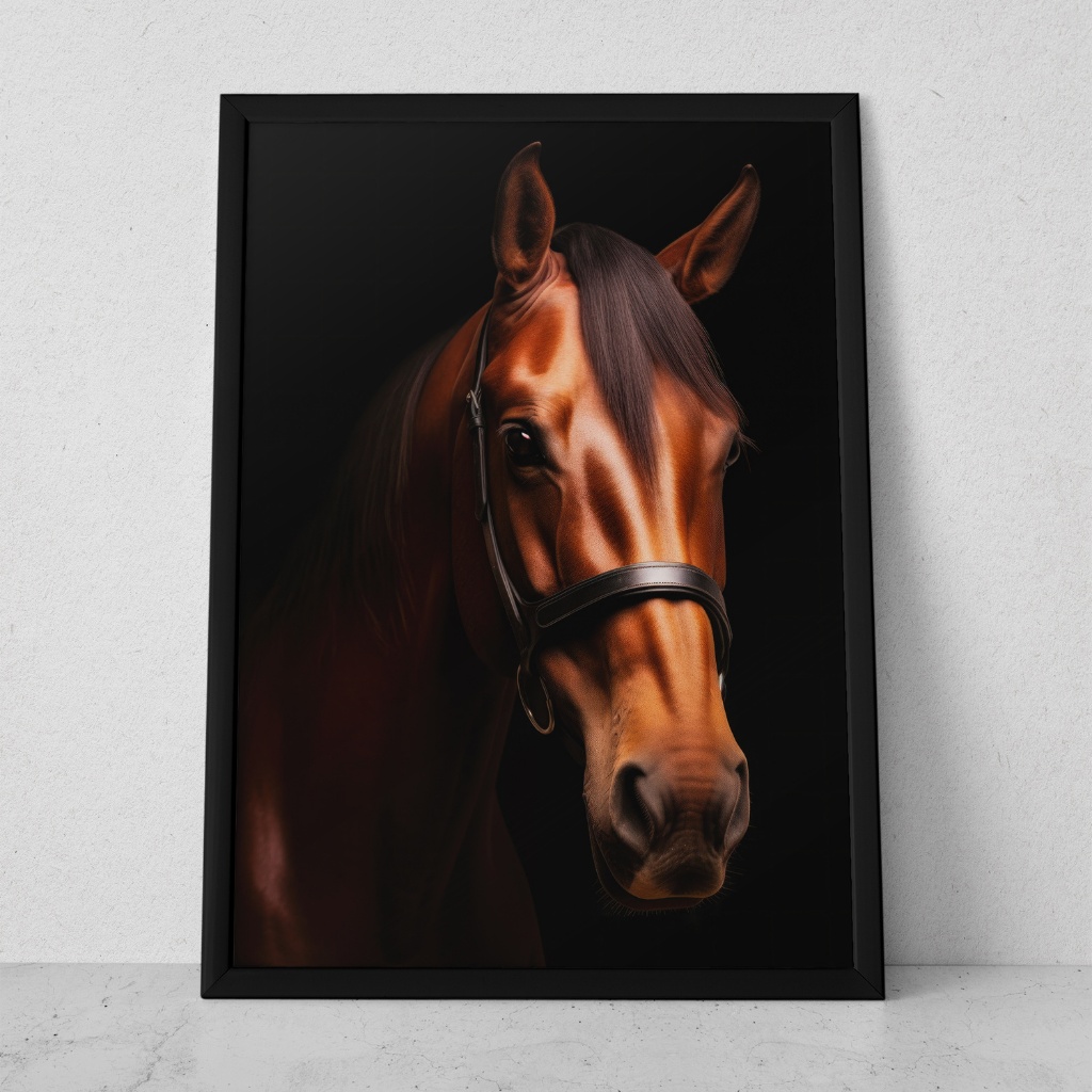 Quadro Decorativo Placa 80x60 mdf alta resolução full hd FACE CAVALO  sala quarto escritório