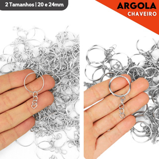 Argola para Chaveiro com Corrente 20mm/24mm | Ideal para Lembrancinhas e Artesanato - BARUCH em Oferta na Shopee