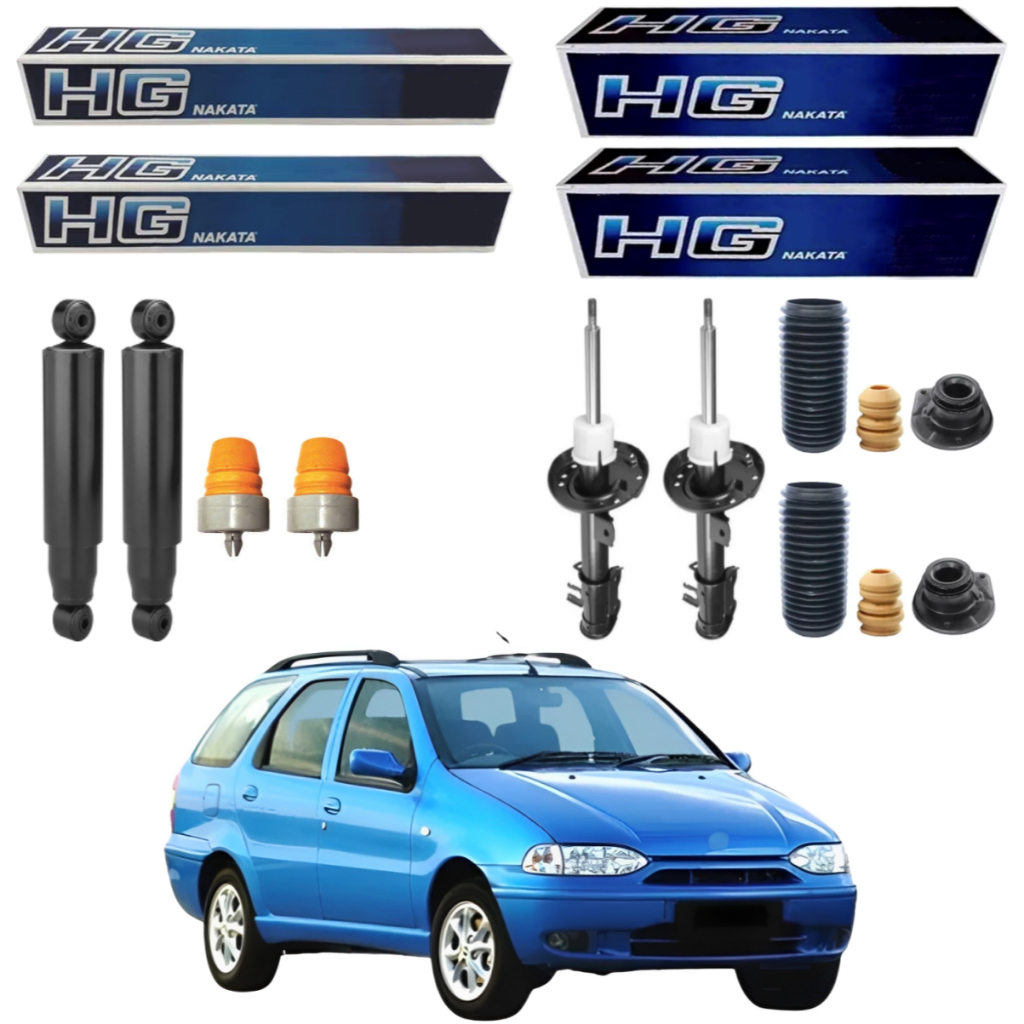 KIT 4 AMORTECEDOR PALIO WEEKEND 1996 A 2000 NAKATA + KIT