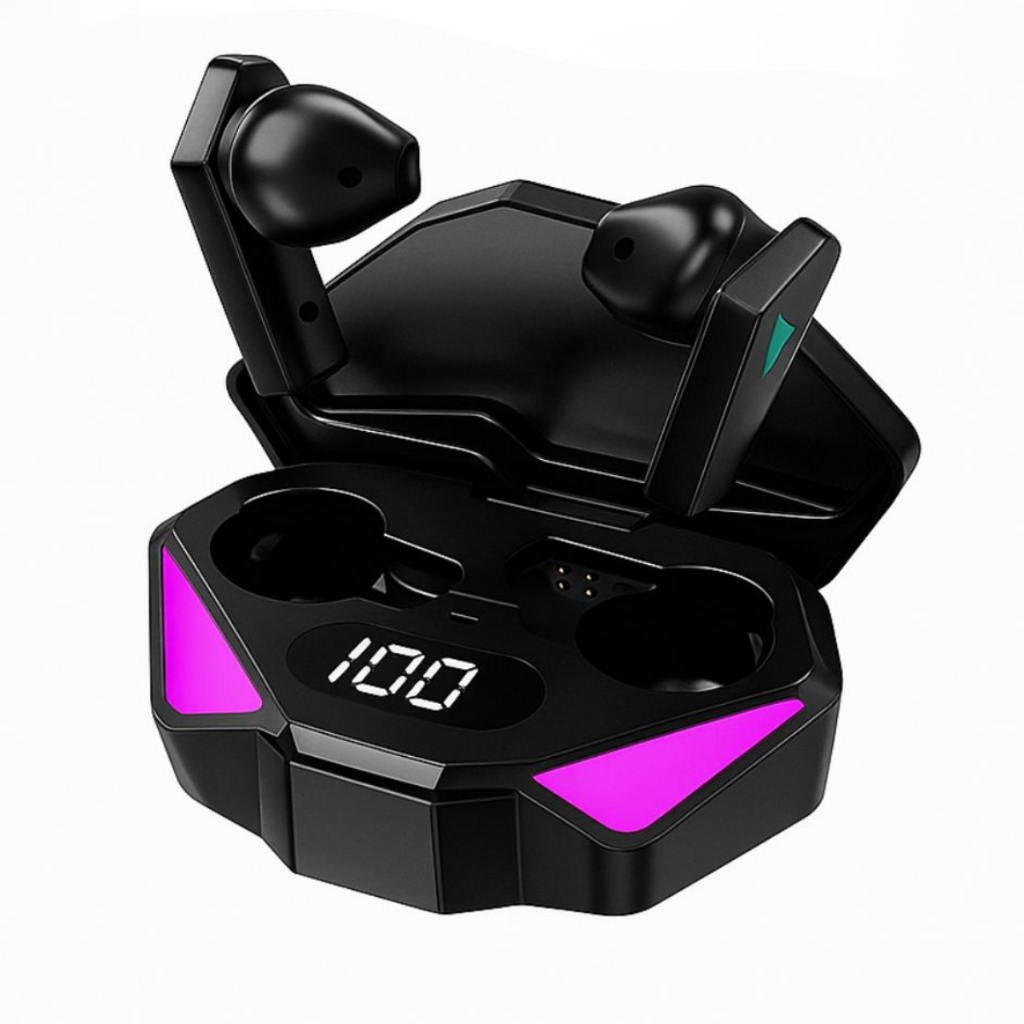 Fone Gamer Bluetooth Sem Fio TWS LED Bateria Longa Microfone Estéreo Toque Celular Android