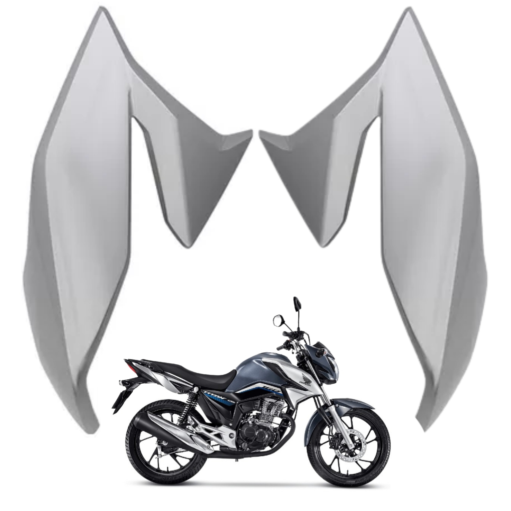 Asa Aba Tanque Lateral Aleta Honda CG Titan 160 Prata Force 2024 CG vermelho pimenta PARAMOTOS HONDA