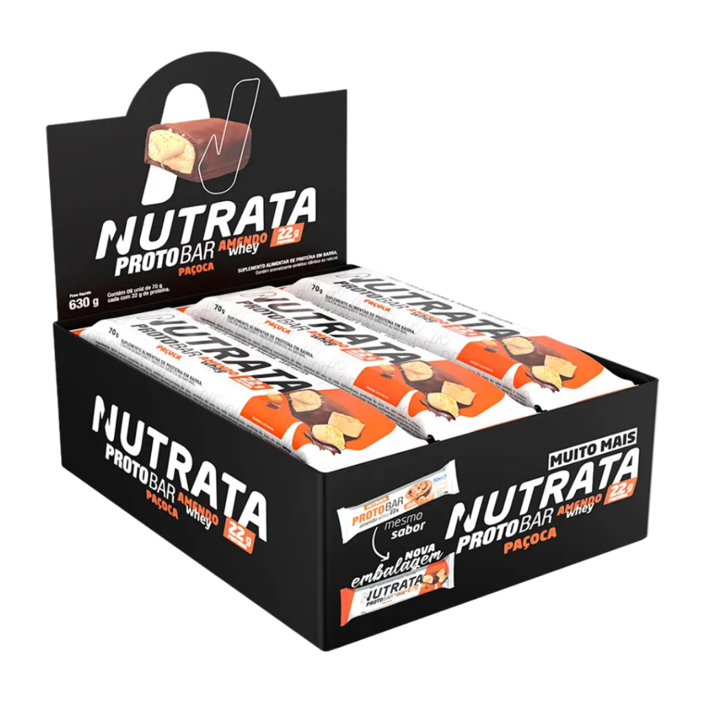 Barra De Proteina Protobar - Caixa C/ 9 Unidades - Nutrata em Oferta na Shopee