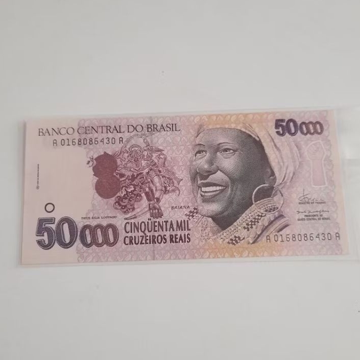 Cédula Brasil 50 mil cruzeiro reais - Baiana FE