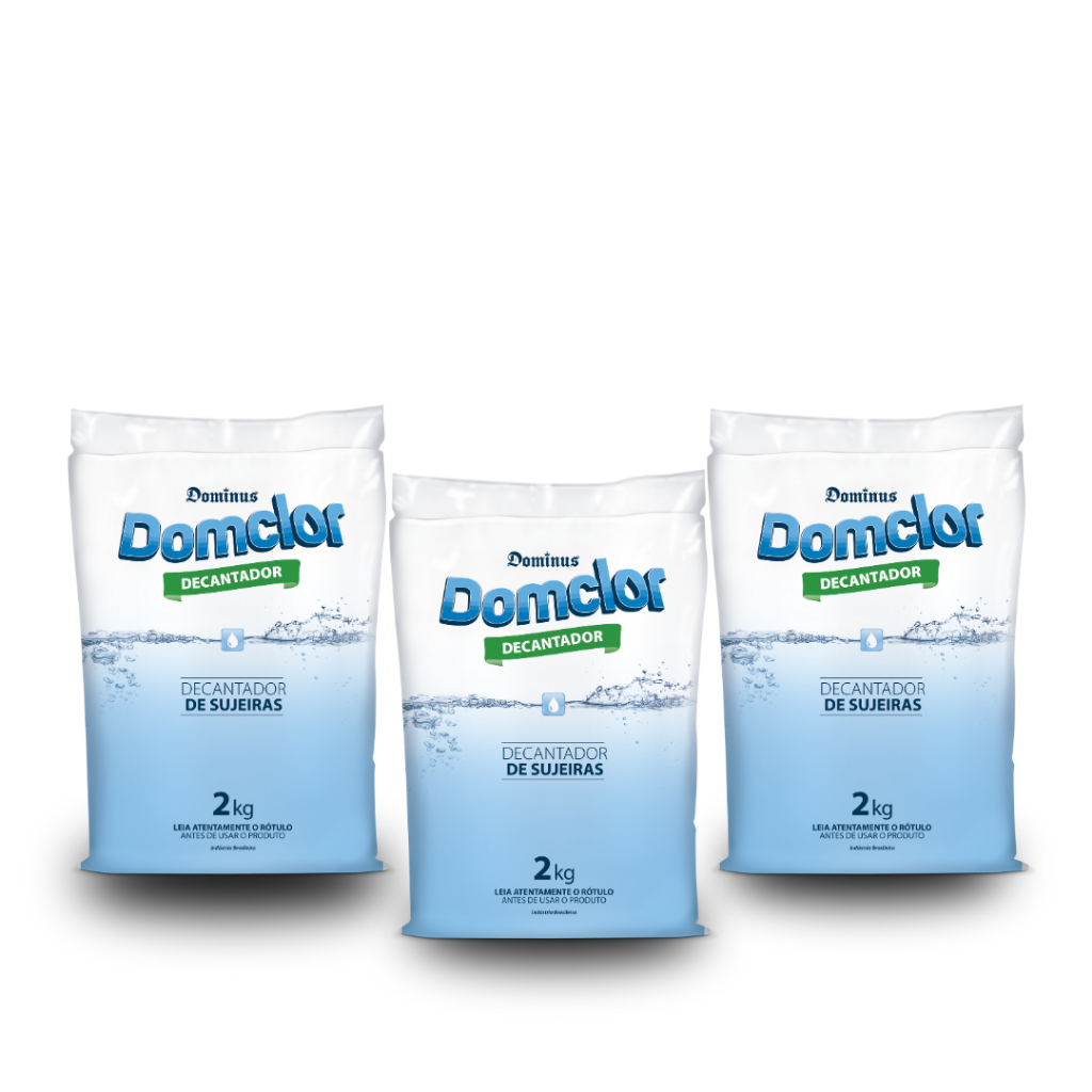 Kit 3 Decantador de Sujeiras Sulfato De Aluminio Domclor 2Kg Para Piscina