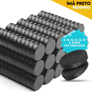 Kit Ímãs Redondos Pretos Ferrite – 100 Peças para Uso Criativo e Profissional - SHEFA em Oferta na Shopee