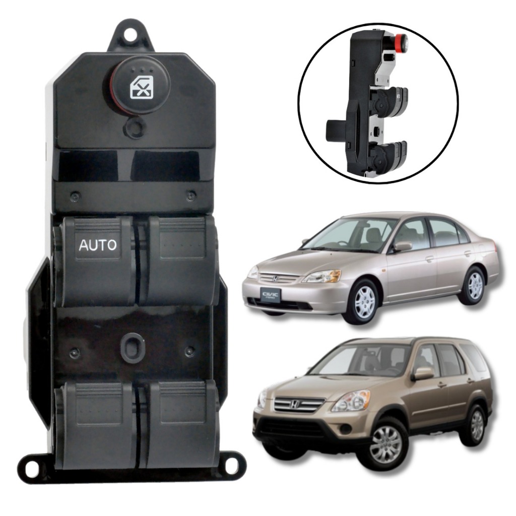 BOTÃO INTERRUPTOR DE VIDRO ELÉTRICO HONDA CIVIC 2001/ CRV em Oferta na Shopee
