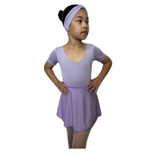 Kit Ballet 3 Itens / Faixinha + Collant COM MANGA + Saia Transpassada (Infantil) - LILÁS em Oferta na Shopee