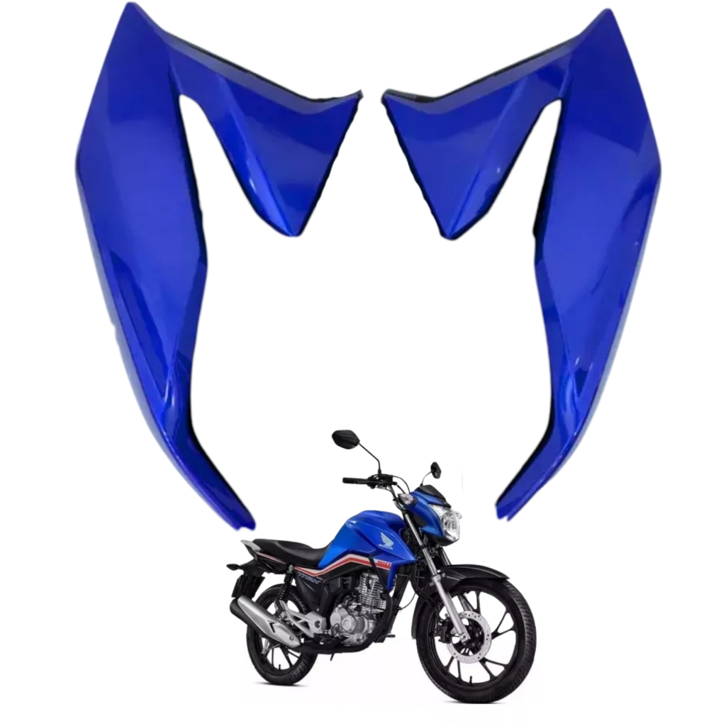 Asa Tanque Aba Aleta Lateral Guia Ar Honda Cg Titan 160 Azul Caraiva 2022 2023 2024 PARAMOTOS HONDA