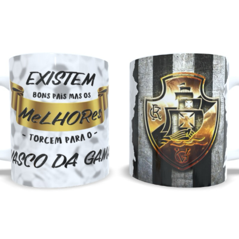 Caneca personalizada dia dos pais Vasco da Gama - melhores pais torcem para o Vasco